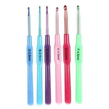 

Plastic Handle Crochet Hooks Knit Needles Weave Craft - ran color