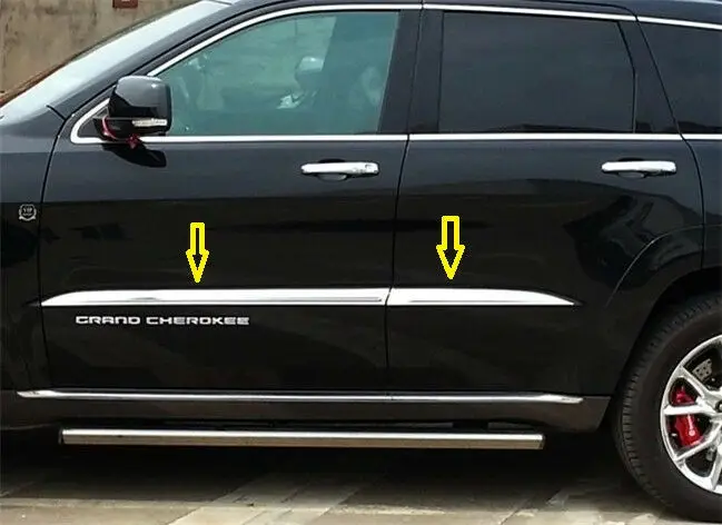 4 шт хромированная дверь Кузова Боковая формовочная полоса отделка для JEEP Grand Cherokee