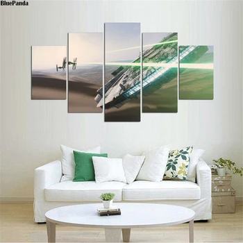 

Star Wars Space Craft 5 Pieces Poster Painting On Canvas Bedroom Wall Art Decoration Pictures Home Decor