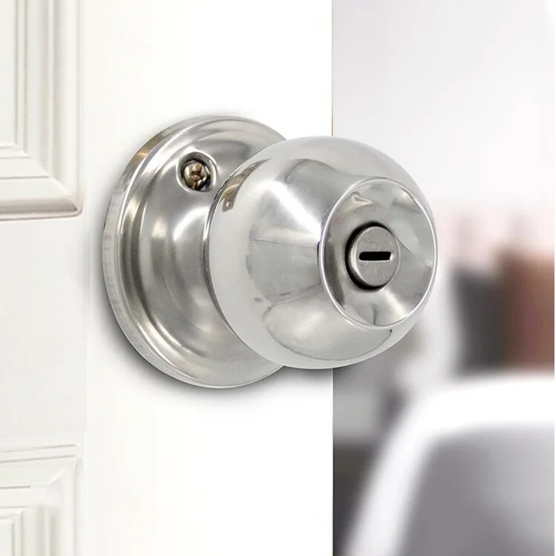 Threebar Spherical Knob Lock Stainless Steel Universal Door Lock