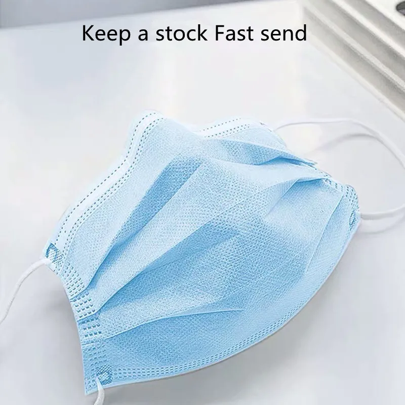 

50pcs Solid Color Face Melt-blown Mask Non-Woven 3 Layers Disposable Protective Masks Anti-Dust Virus Medical Earloops Masks