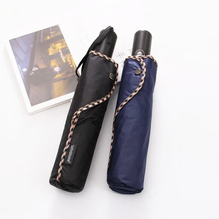 

Lotosblume ge wen bao Edge Fully Automatic Vinyl Folding Sun-resistant Parasol Men Rain Or Shine Dual Purpose Parasol