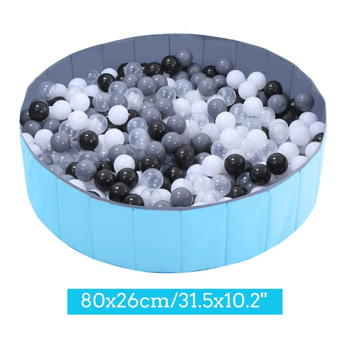 BlueGrey ball 80x26 Детский манеж, блестящий мяч, ямы, складной мяч, бассейн, 100 шт, Океанский шар, игрушка, моющийся, складной забор, 3 размера - Цвет: BlueGrey ball 80x26