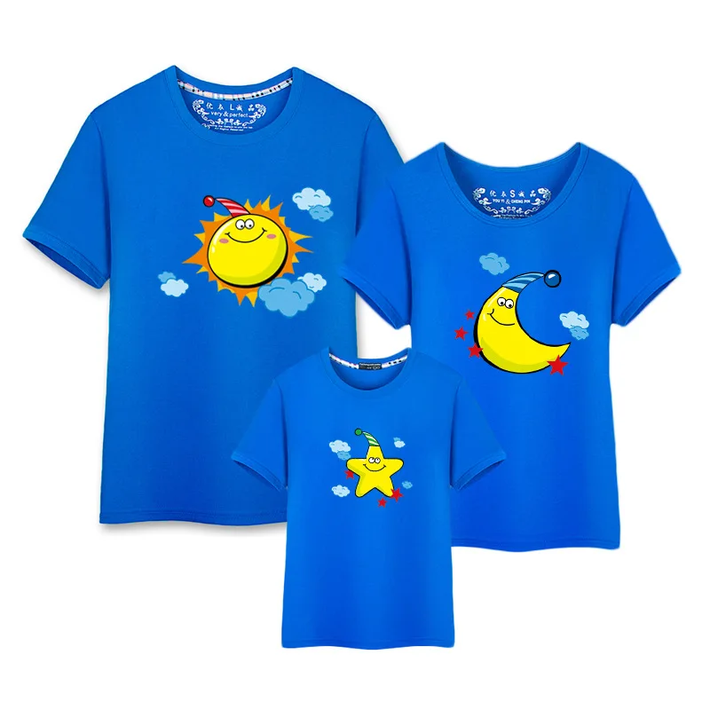 Mother And Daughter Clothes With Short Sleeve Mom Son Matching Outfit Vetement Maman Et Fille Little Sister Big Shirt |