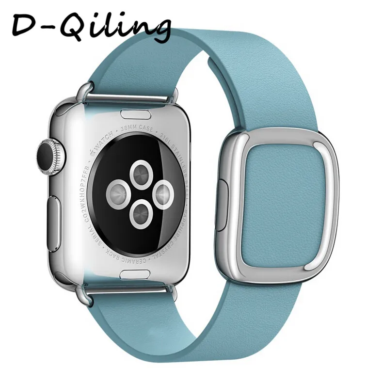 D-Qiling ремешок из натуральной кожи для apple Watch band 4(iwatch 5) 44 мм 40 мм apple watch 3 2 1 ремешок 42 мм 38 мм современные ремешки с пряжками