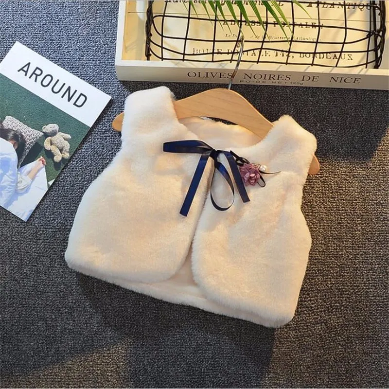 Girls Fur Hair Rabbit Clothes Vest Children for New Baby Autumn Kids Outerwear Vests Waistcoat Jackets