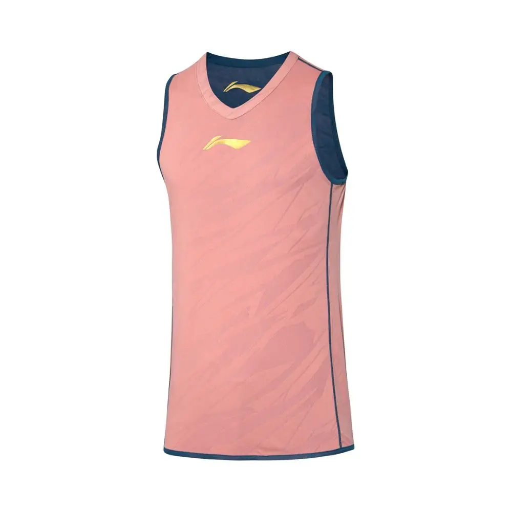 Li-Ning Men CBA Basketball Competition Vest Reversible 100%Polyester Regular Fit LiNing Sports Sleeveless T-Shirt AAYP311 COND19