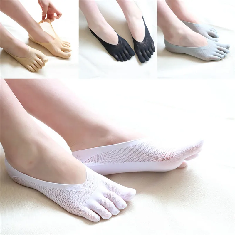 Женские носки забавные с пятью пальцами носки-невидимки однотонные Meias | Мать и