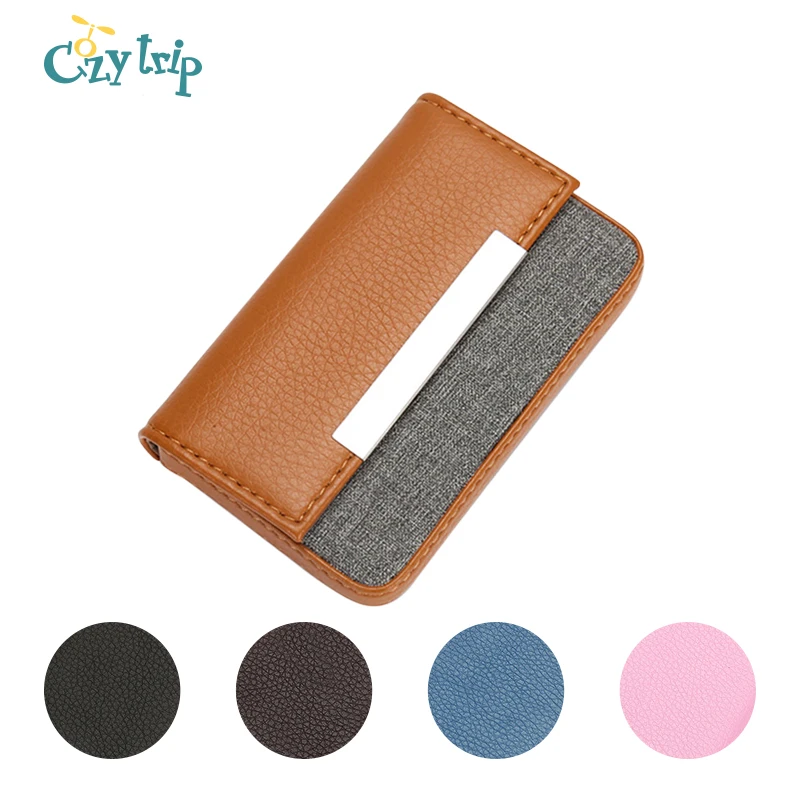 

Business Card Case with Magnet Shut Portable Leather Credit Cards Wallet Holder Name Card Holder for Men and Women