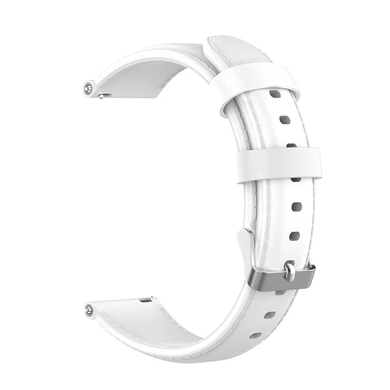 white 20 мм масло воск кожаный ремешок для смарт-браслета Amazfit GTR 42 мм samsung Шестерни спортивный браслет для Ticwatch 2/E сменный ремешок для спортивных часов 18/22 мм - Цвет ремешка: white