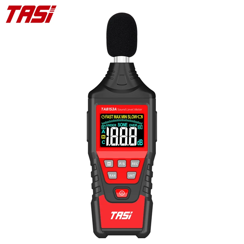 Цифровой измеритель уровня звука TASI TA8153A ручной шума и децибела с цветным