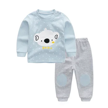 

Spring Autumn New Clothing Pyjamas Set Boys And Girls Cotton Soft Round Collar Pajamas Suit Kids Underwear Home Wear Nightwear