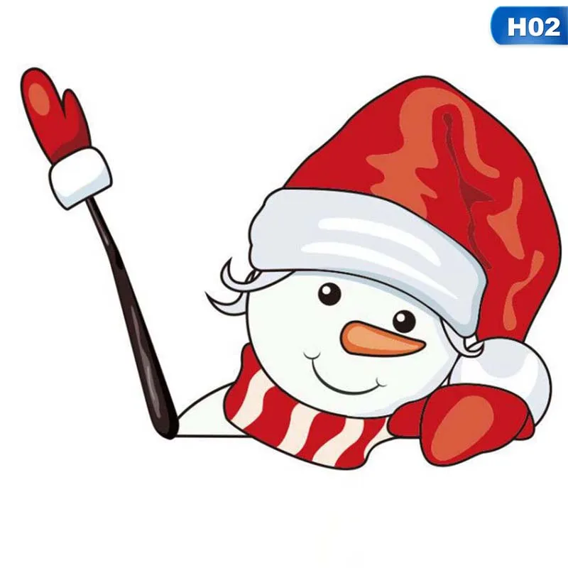Рождественский развевающийся Санта-Клаус, снеговик, стикер для автомобиля, украшение на заднее стекло, наклейка на стеклоочиститель, Рождественская наклейка s, Стайлинг автомобиля - Название цвета: CWS0599H02