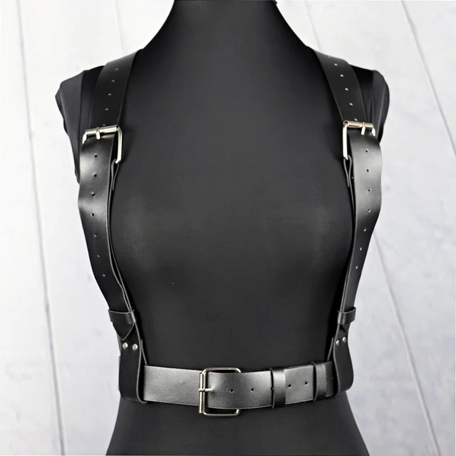 Uyee Women Suspender Leather Harness Belt Chain Body Sexy Bondage Women