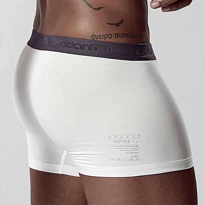 ADANNU Brand Men Underwear Boxer Modal Breathable Comfortable Underpants Male Panties Cueca Tanga Men Boxers Shorts Calzoncillo - Цвет: AD306-white