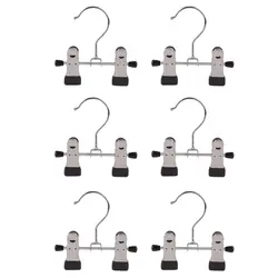 6Pcs Adjustable Stainless Steel Shoe Rack Pants Folder Boot Hanger Holder Portable Travel laundry Hook Hanging Clothes Sock Clip