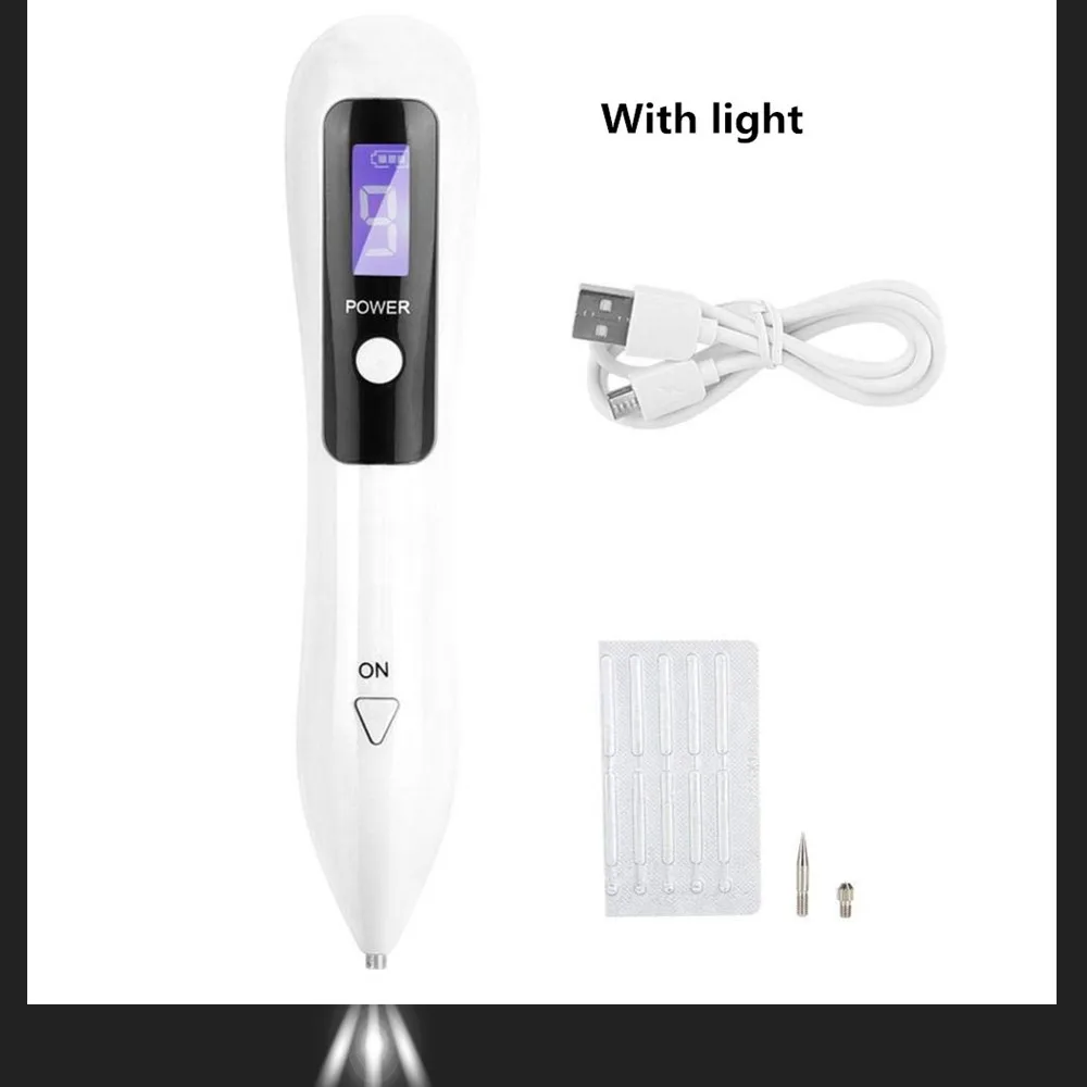 With lights 9 интенсивность lcd Лазерная плазменная ручка для удаления темных пятен ручка моль бородавок инструмент для удаления татуировки кожи лица веснушки устройство для удаления красоты - Цвет: With lights