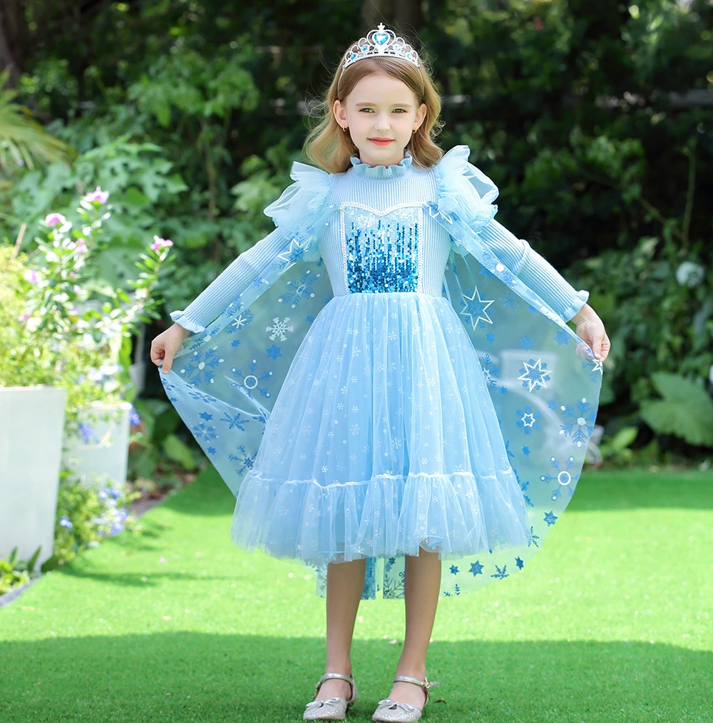 Princess Birthday Tutu Dress Snow Queen Dress Toddler Elsa Dress and