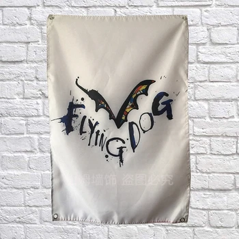 

FLYING DOG Wine Beer Poster Banners Bar Cafe Hotel Theme Wall Decoration Hanging Art Waterproof Cloth Polyester Fabric Flags