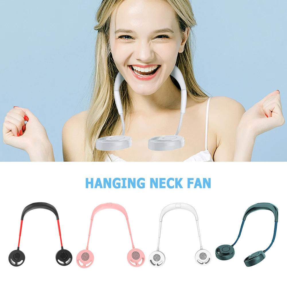 Headphone Design No Blades 3 Gears Adjustable Hands free Hanging Neck Fan Portable Summer USB Rechargeable Cooler Wearable Dual|USB Gadgets| - AliExpress