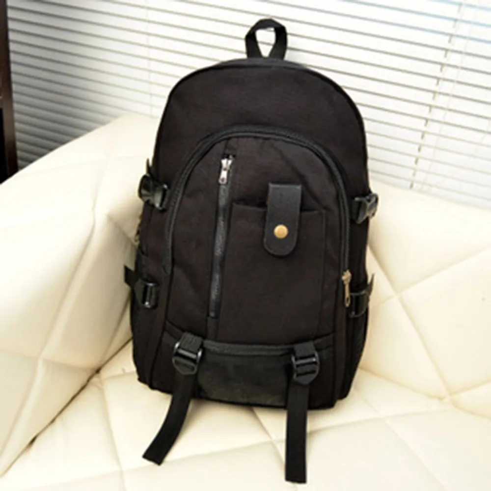 Anti Theft Men Canvas Backpack Vintage Satchel Rucksack School Travel Shoulder Bag Waterproof Large Capacity Laptop Backpack#09