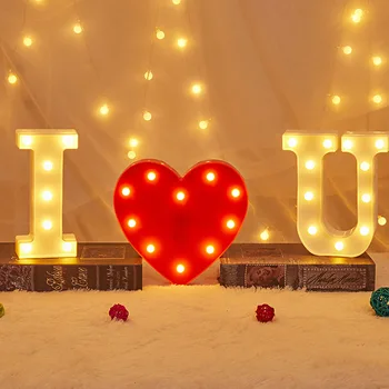 

Alphabet Letter LED Lights Marquee Sign Number Lamp Decoration Night Light For Party Bedroom Wedding Birthday Christmas Decor