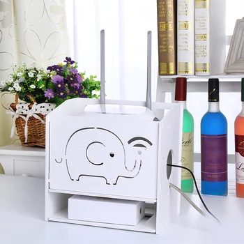 

Modern Office Modem Storage Router Rack Wall Mounted Tabletop Organizer 3 Layers Set-top Box WIFI Flip Flame Retardant Socket