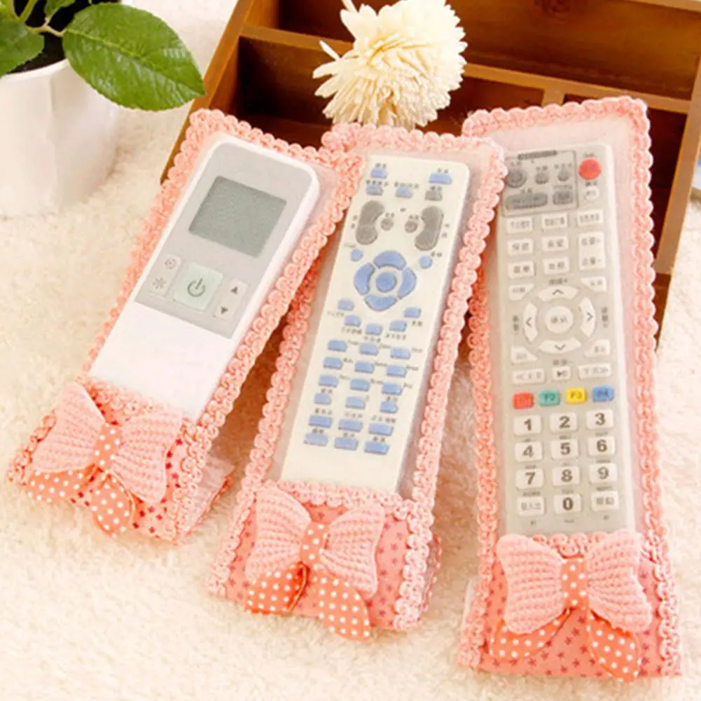

Lace Bowknot Fabric Air Conditioning TV Remote Control Dust Cover Protect Case