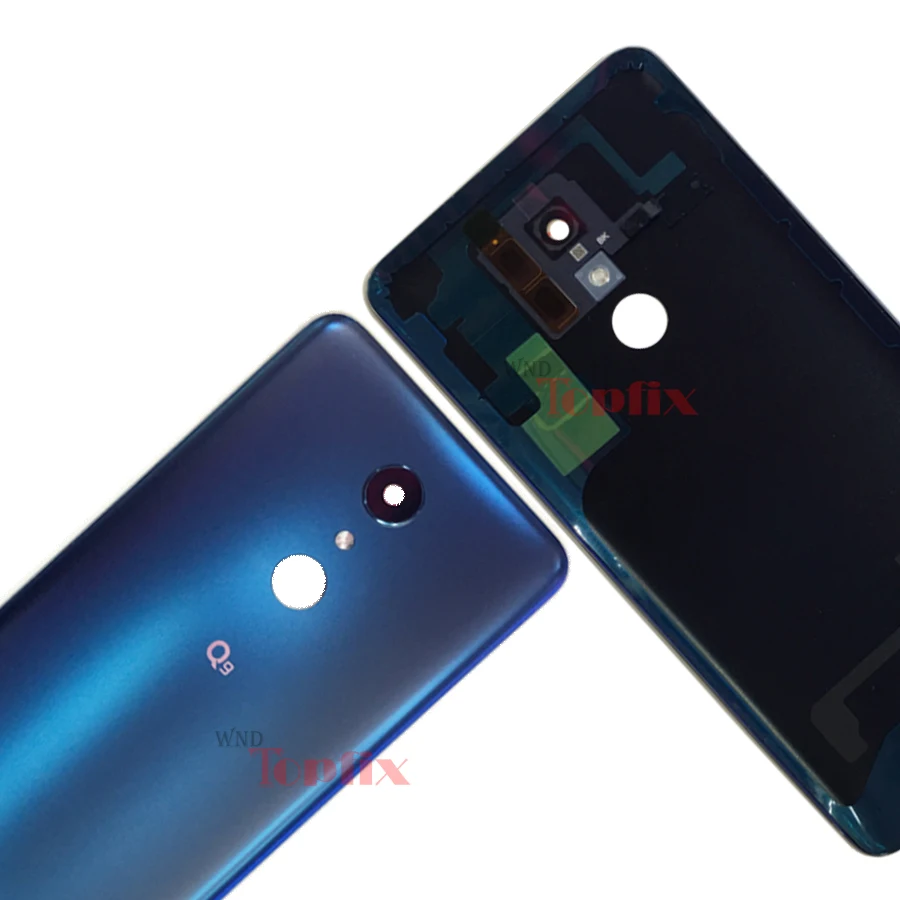 Для LG Q9 задняя крышка для Lg Q9 Крышка батарейного отсека Корпус с объективом камеры Стекло Touch ID для Lg Q9 задняя крышка батарейного отсека