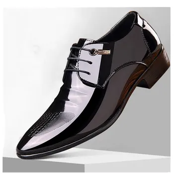 

Men Formal Shoes Fashion Patent Leather Dress Shoes Men Spring Autumn Brand Business Office Wedding Footwear Men's Shoes