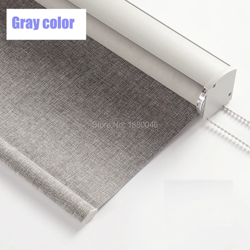 

New Arrival Japanese style roller blinds Gray color Cotton and Linen Texture Fabric Aluminium alloy window blinds for bedroom