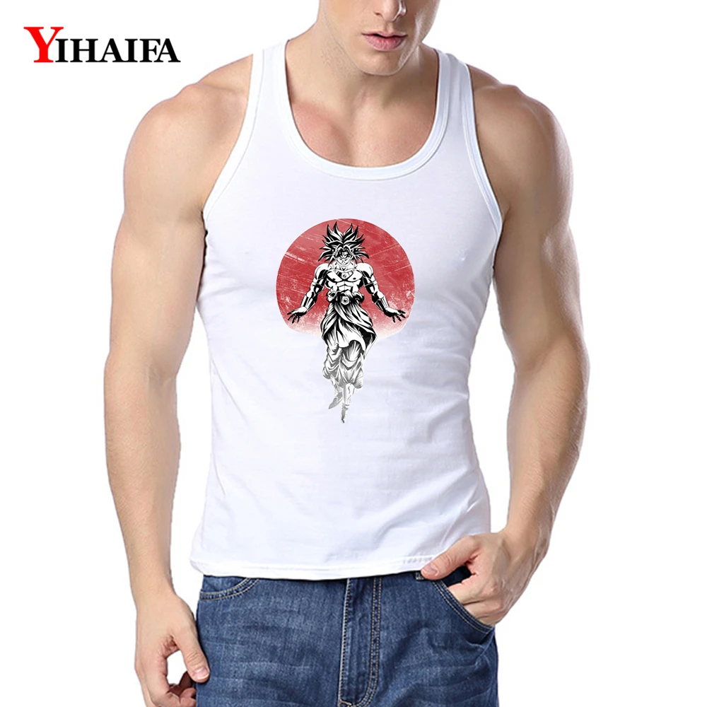 

YIHAIFA Men Tank Top Dragonball Singlet Bodybuilding Fitness muscle Shirt Vest gym clothing mens workout shirts