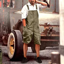 New Men cargo pant Hot style Men's New Four Seasons Solid Cargo Casual Bracket Shorts pants Men Bib Pants Streetwear Overalls