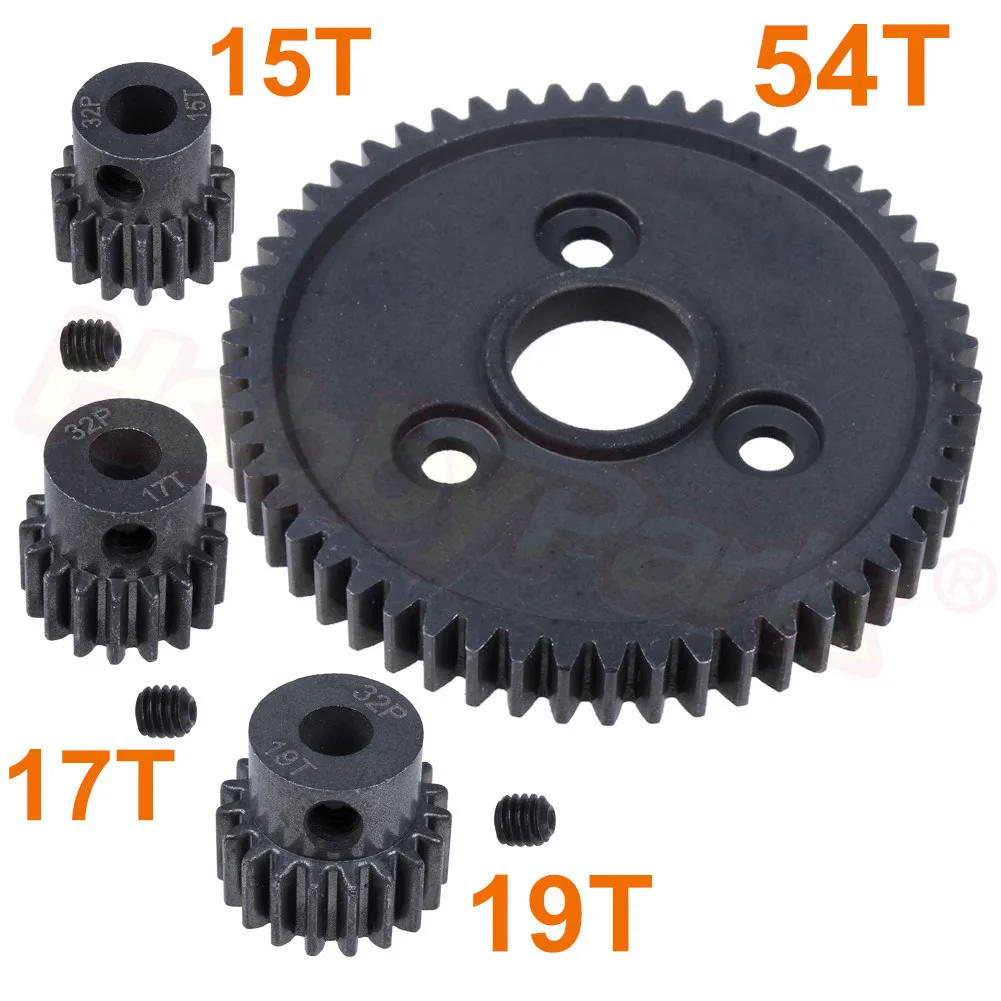 32P стальная Металлическая Цилиндрическая Шестерня 54 T/15 T 17T 19T моторная Шестерня s для Traxxas Slash 4x4 Stampede 4x4 VXL Rustler 4X4 E-Revo T-Maxx