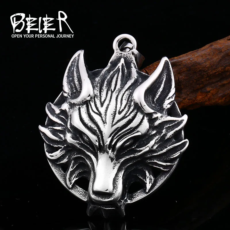 BEIER, Панк 316L, нержавеющая сталь, дизайн, Воющий волк, кулон, ожерелье, викинги, мужчины, Кельт, шарм, модное ювелирное изделие, подарок для мальчиков, BP8-468