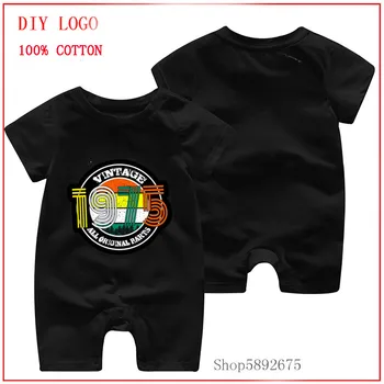 

summer vintage 1975 all original parts printed Romper Baby rompers newborn Jumpsuit babysuits One-Piece Outfit Infant Clothing