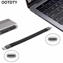 Для Thunderbolt 3 кабель передачи данных 10/40 Гбит/с мягкой USB-C зарядный шнур линия Emark чип