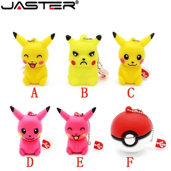 

JASTER The new cute Pikachu USB flash drive USB 2.0 Elf ball Pen Drive minions Memory stick pendrive 4GB 8GB 16GB 32GB 64GB gift