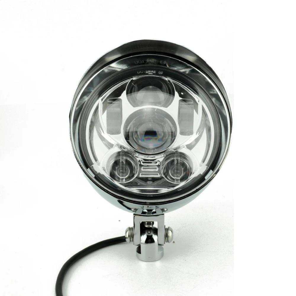 6 led " Большая Пуля фара Tri Bar для Harley Sportster Dyna Softail Bobber Chopper Мотоцикл черный хром
