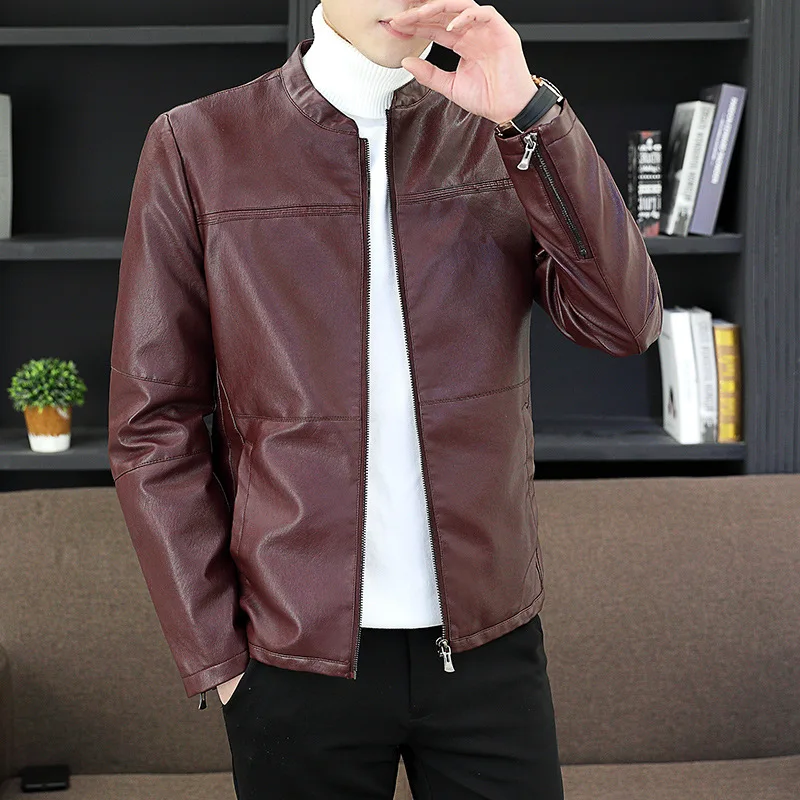Spring, Autumn and Winter New Style PU Leather Korean style Trend Anti wrinkle Wear Youth Versatile Slim Fit Coat|Faux Leather Coats| - AliExpress