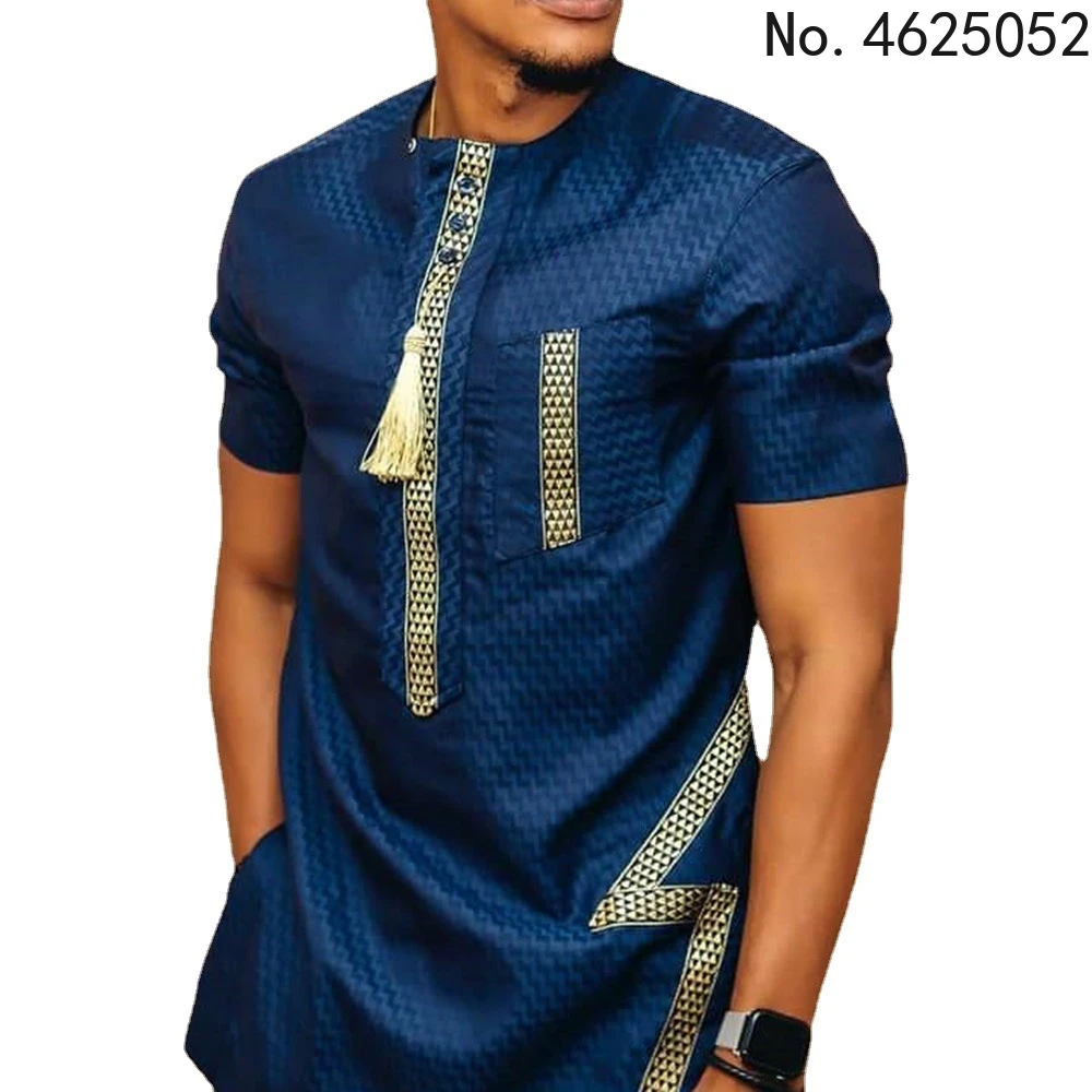 african outfits for ladies Summer Fashion Style 2021 New African Men Short Sleeve Dashiki T-shirt African Clothes Men african couple outfits