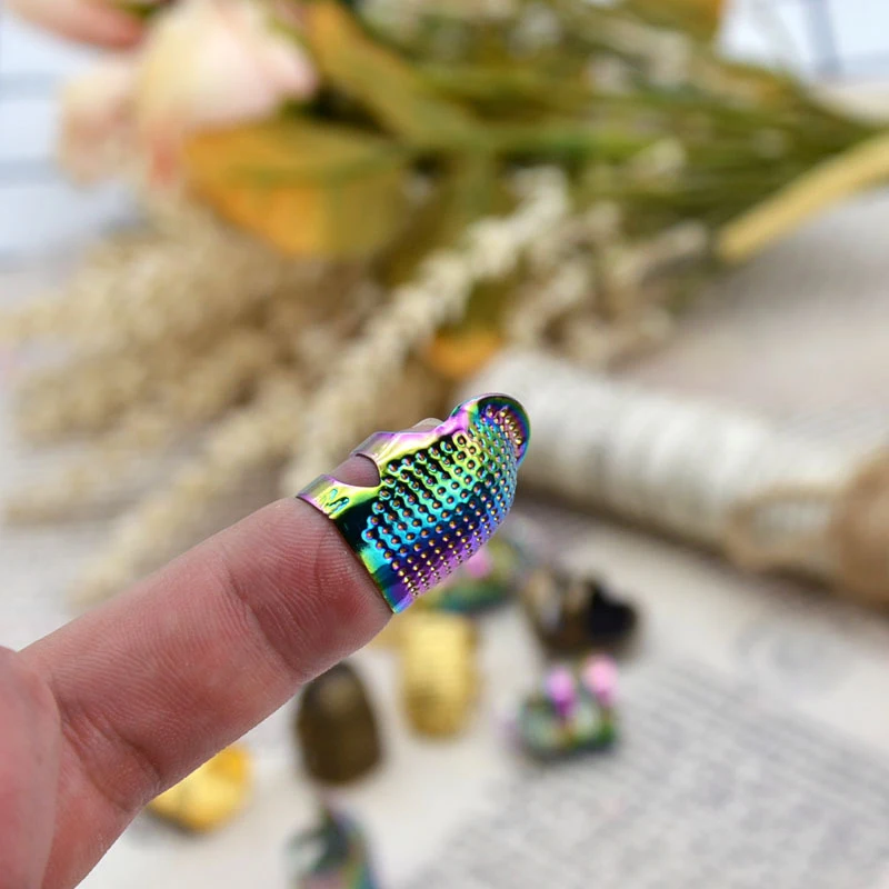 Sewing Thimble Dazzles Colorful Metal Thimble For Sewing Finger Protector  Sewing Thimble For Sewing Embroidery Needlework - AliExpress