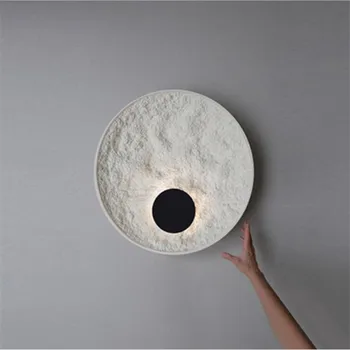 

Post-modern Creative Designer Led Wall Lamp Foyer Aisle Balcony Decor White Resin Porch Light Dia 30/50cm 2032