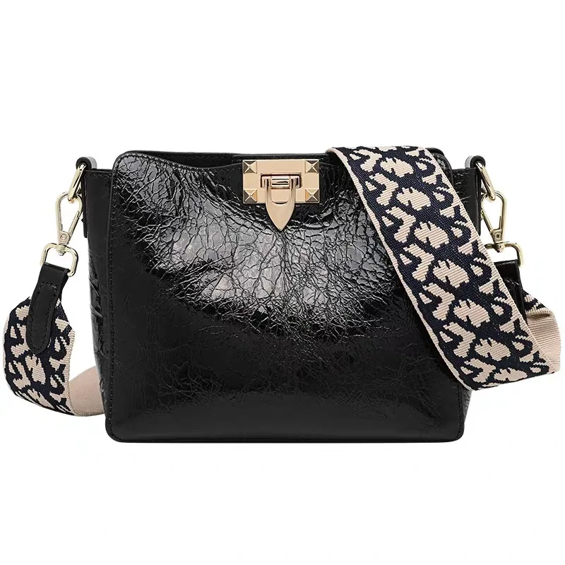 

Luxury Designer Women Genuine Leather Handbags 2019 High Capacity Crossbody bags Ladies Fashion wide shoulder strap Shoulder bag