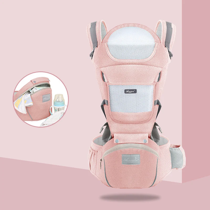 P polyester 4 season Honeylulu комбинированный Детский рюкзак со съемной спинкой на лямках Светоотражающая полоса кенгуру несколько стилей рюкзак Hipsit эргорюкзак - Цвет: P polyester 4 season