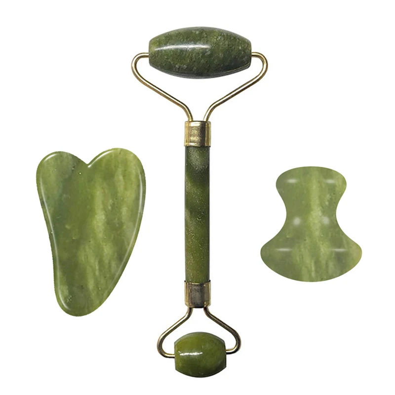 Natural Jade Roller Facial Massage Gua Sha Board Mushroom Massager Face Lifting Tool Gouache Scraper Guasha Kit |