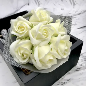 

Seven Soap Flowers Gift Box Valentine's Day Gift Bear Small Bouquet Festive Party Supplies Artificial Decorations NEW!