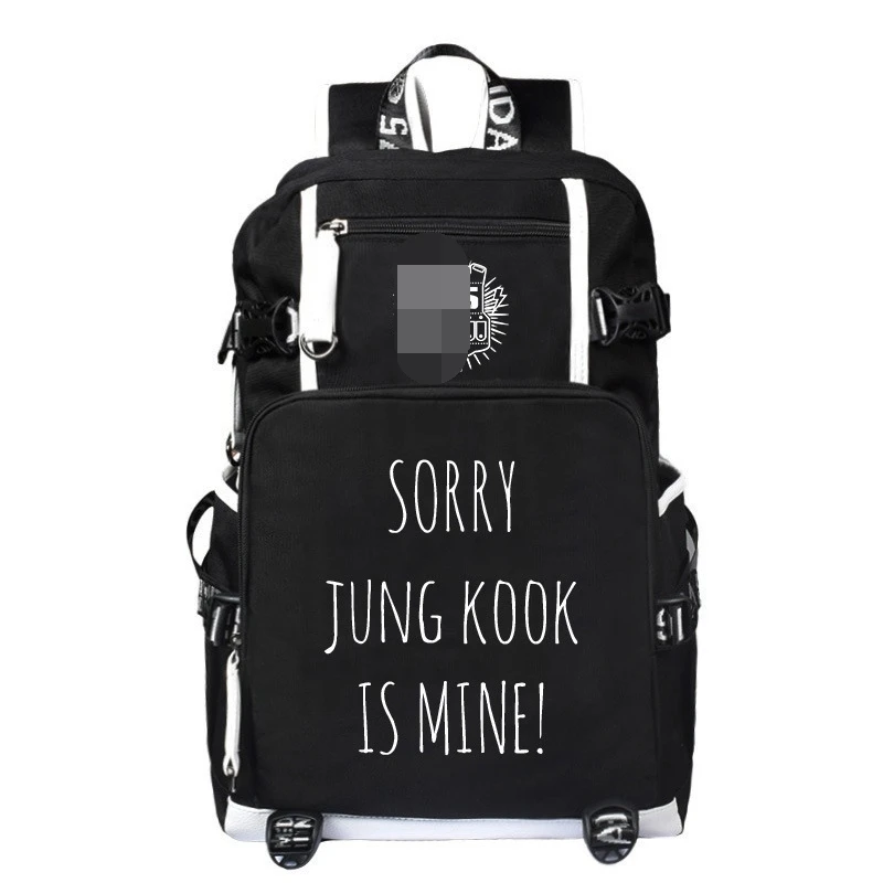 

Kpop bangtan boys backpack schoolbag high quality Canvas large capcatiy bag black bangtan boys kpop supplies new arrival