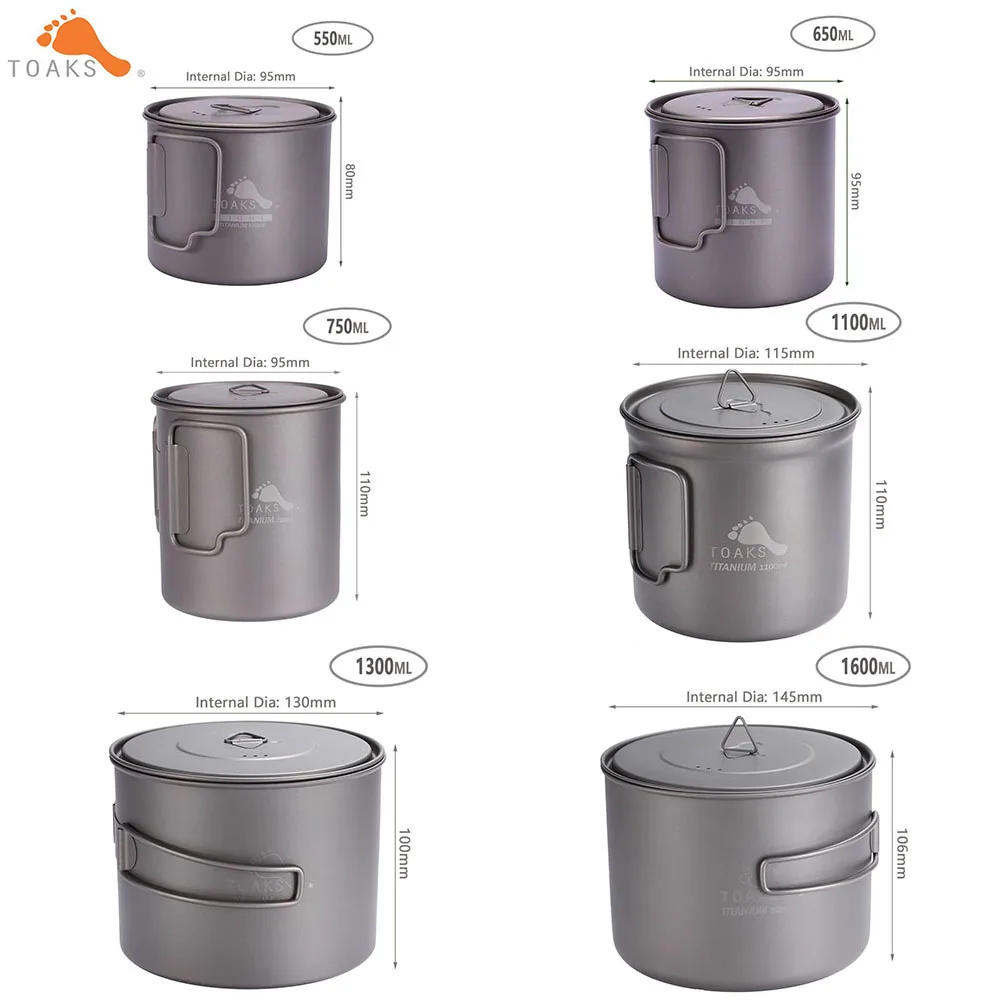 TOAKS Ultralight Titanium Cup New Titanium Pot Outdoor Camping Titanium Bowl Portable Picnic Water Cup 2