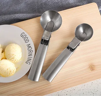 

Ice Cream Scoops Stacks Stainless Steel Ice Cream Digger Fruit Non-stick Ice Cream Spoon Kitchen Tools For Home Cake
